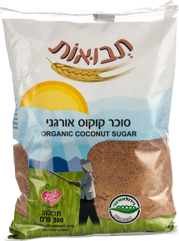 סוכר קוקוס אורגני תבואות 300 גרם