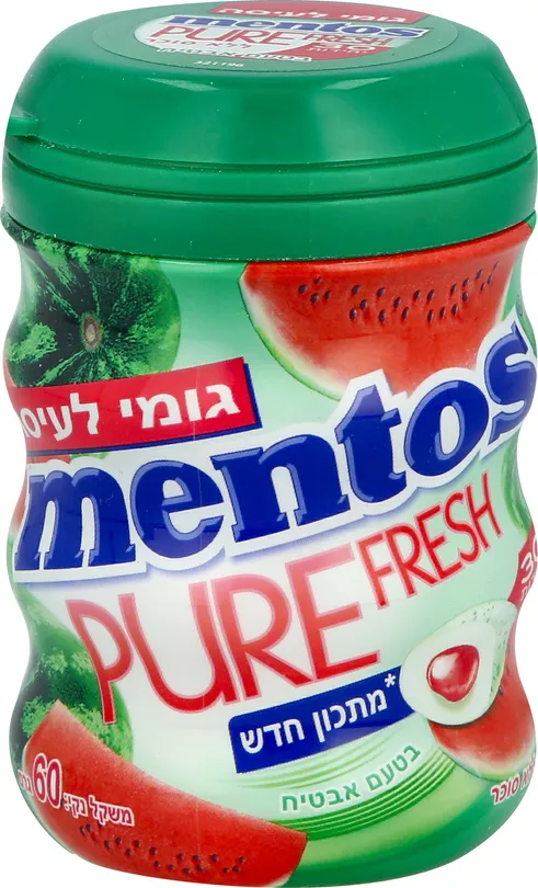 מסטיק מנטוס בטעם אבטיח בבקבוק 60 גרם