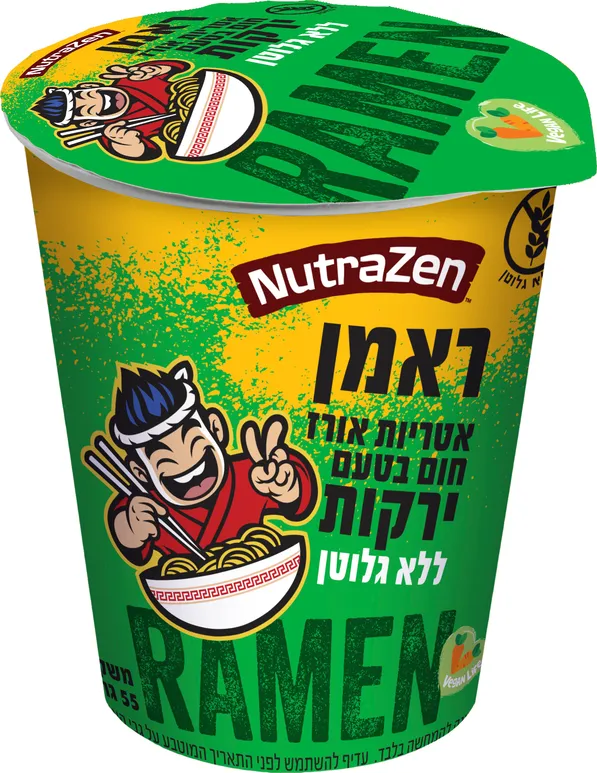 אטריות ראמן אורז מלא בטעם ירקות להכנה מהירה לל"ג