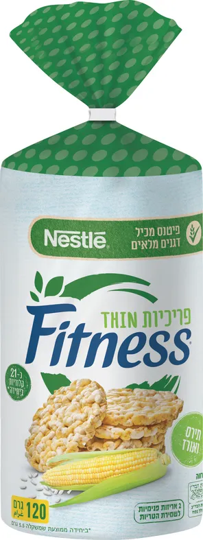 פריכיות דקות תירס ואורז פיטנס 120 ג'