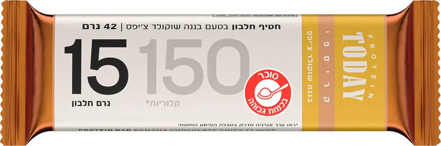 טודיי חטיף חלבון בטעם בננה ושוקולד צ'יפס 42 גרם