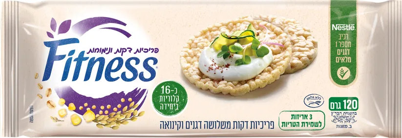 פריכיות דקות קינואה - פיטנס 120 גרם