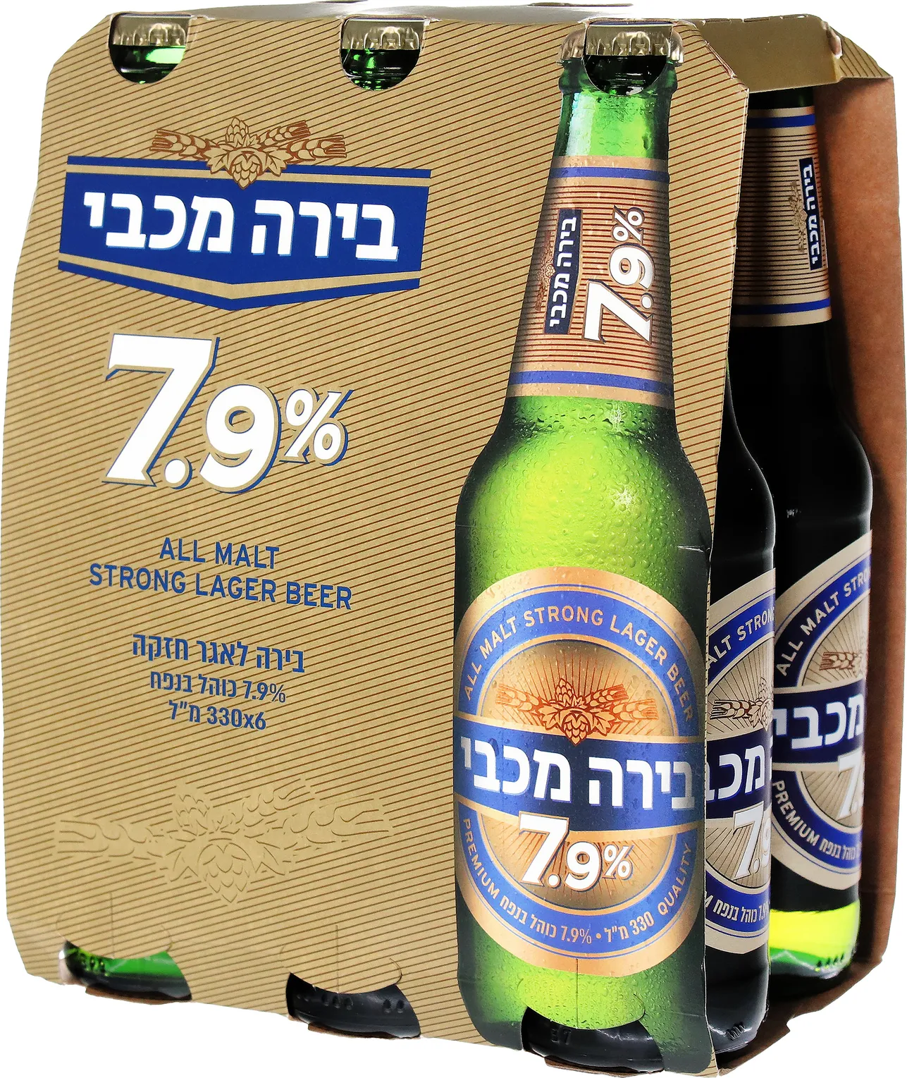 בירה מכבי שישייה 7.9% 330 מ"ל