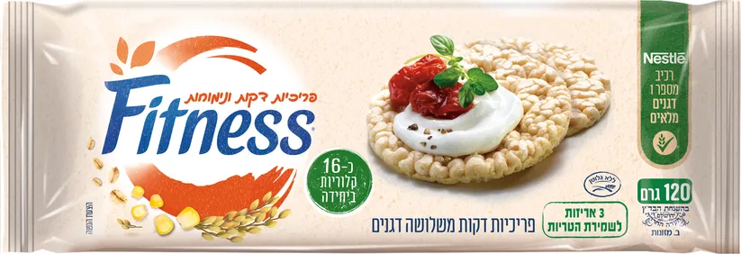 פריכיות דקות 3 דגנים - פיטנס 120 גרם