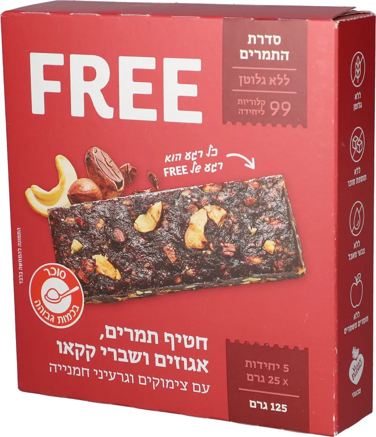 פרי מארז חטיפי תמרים ושברי קקאו 5+1