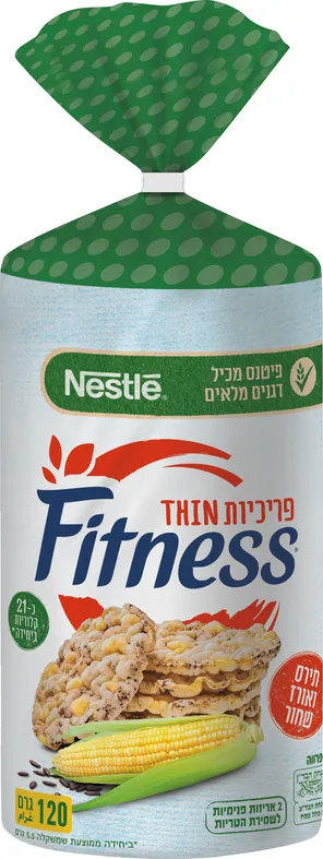 פריכיות דקות תירס ואורז שחור פיטנס 120 ג'