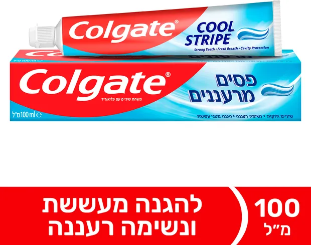 קולגייט אדומה ג'ל פסים מרעננים 100 מ"ל