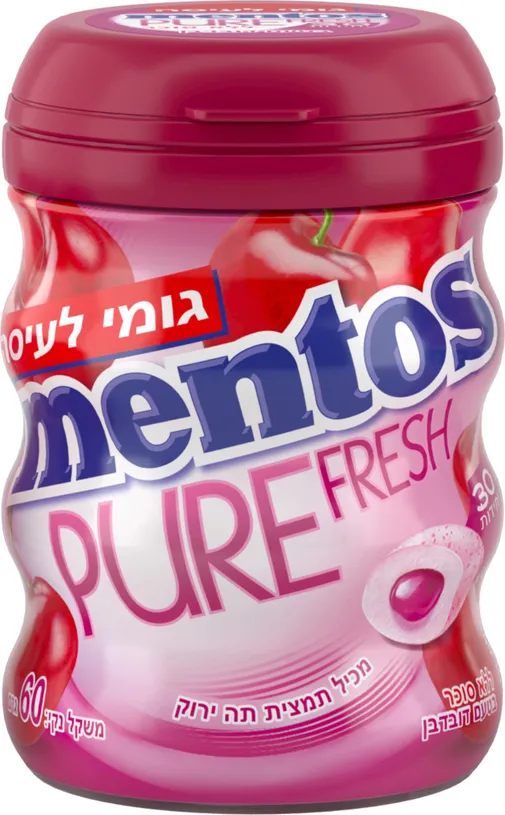 מסטיק ללא סוכר מנטוס בטעם דובדבן 60 גרם