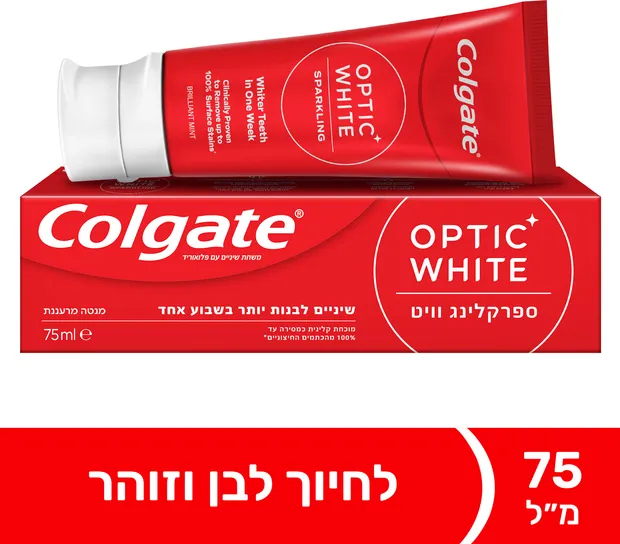 קולגייט משחת אופטיק ספרקלינג וייט 75מל