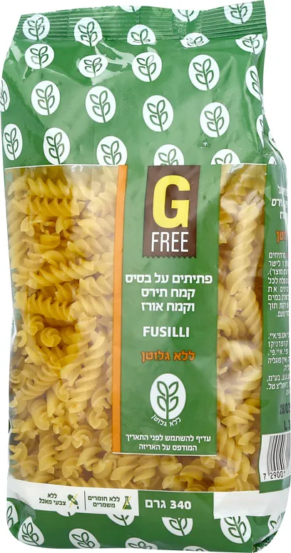 פתיתים פוזילי על בסיס קמח תירס ואורז ללא גלוטן 340 גרם