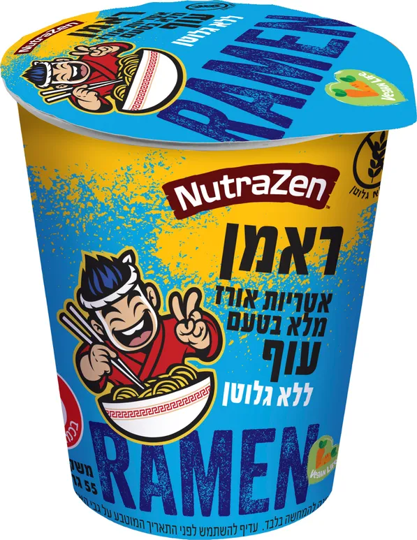 אטריות ראמן אורז מלא בטעם עוף להכנה מהירה לל"ג